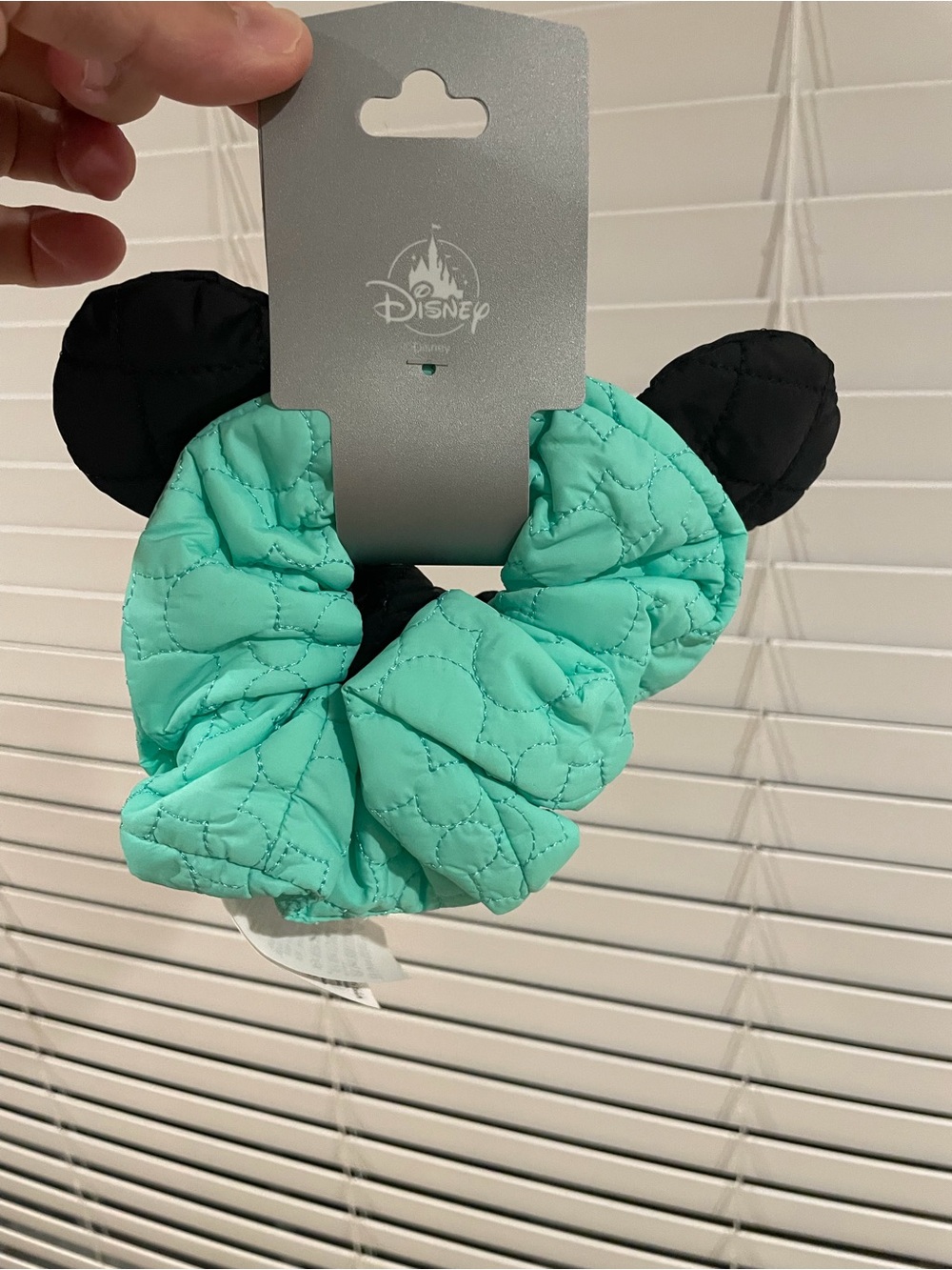 Disney Quilted Mint and black Ear Scrunchie